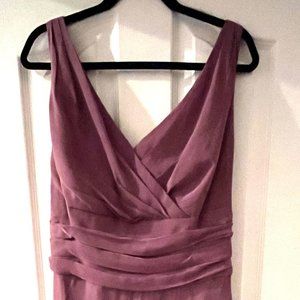 David's Bridal Chianti(pink/burgundy) Long Chiffon Surplice Tank Tall Plus Size
